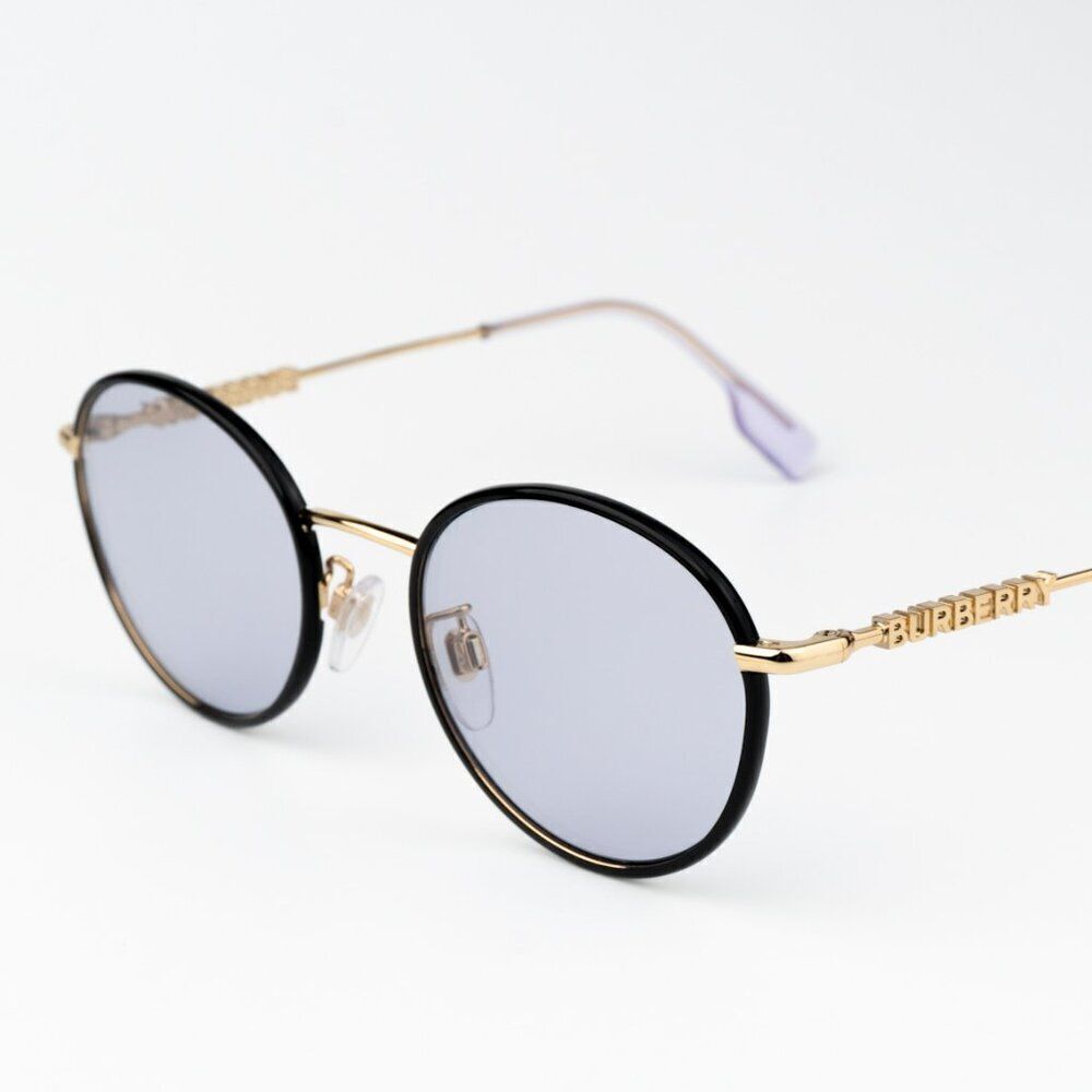 SALE! NEW Burberry BE3148D 10171A Black Lillac Oval Unisex Sunglasses BE 3148D - Picture 6 of 10